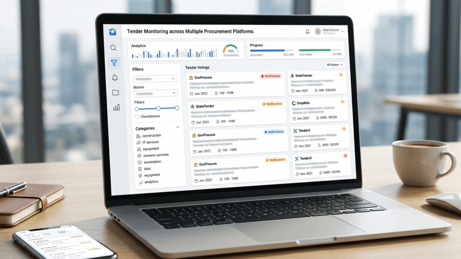 Мониторинг разных площадок закупок